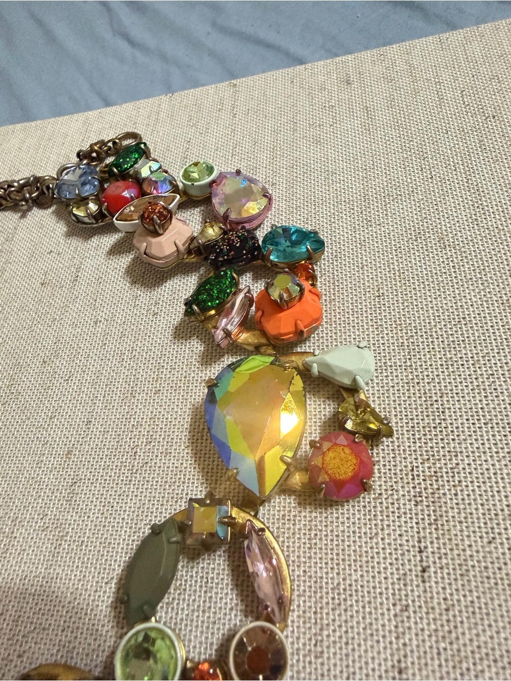 J. Crew Multicolor Crystal Wreathe Floral Brulee Statement Necklace - Picture 11 of 14